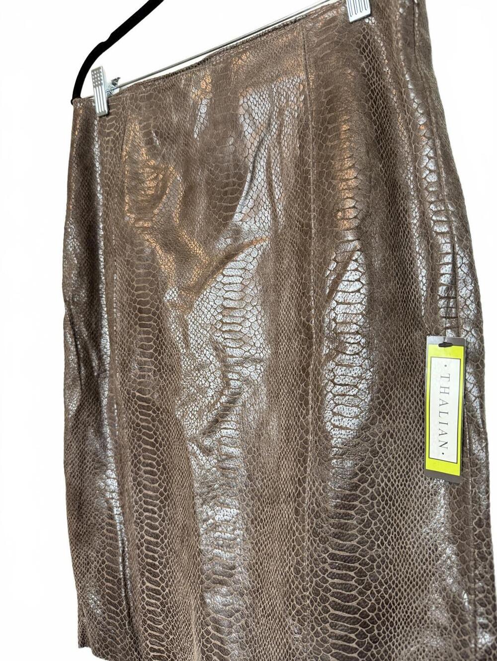 Vintage 80s 90s Thalian Genuine Leather Snakeskin Skirt